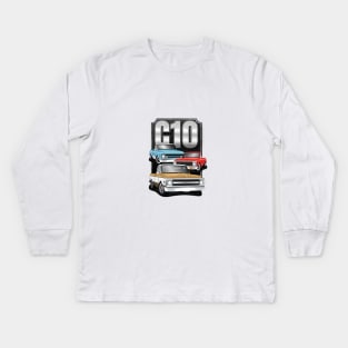 Chevrolet C10 Pickup Trucks Chevy truck 67-72 Kids Long Sleeve T-Shirt